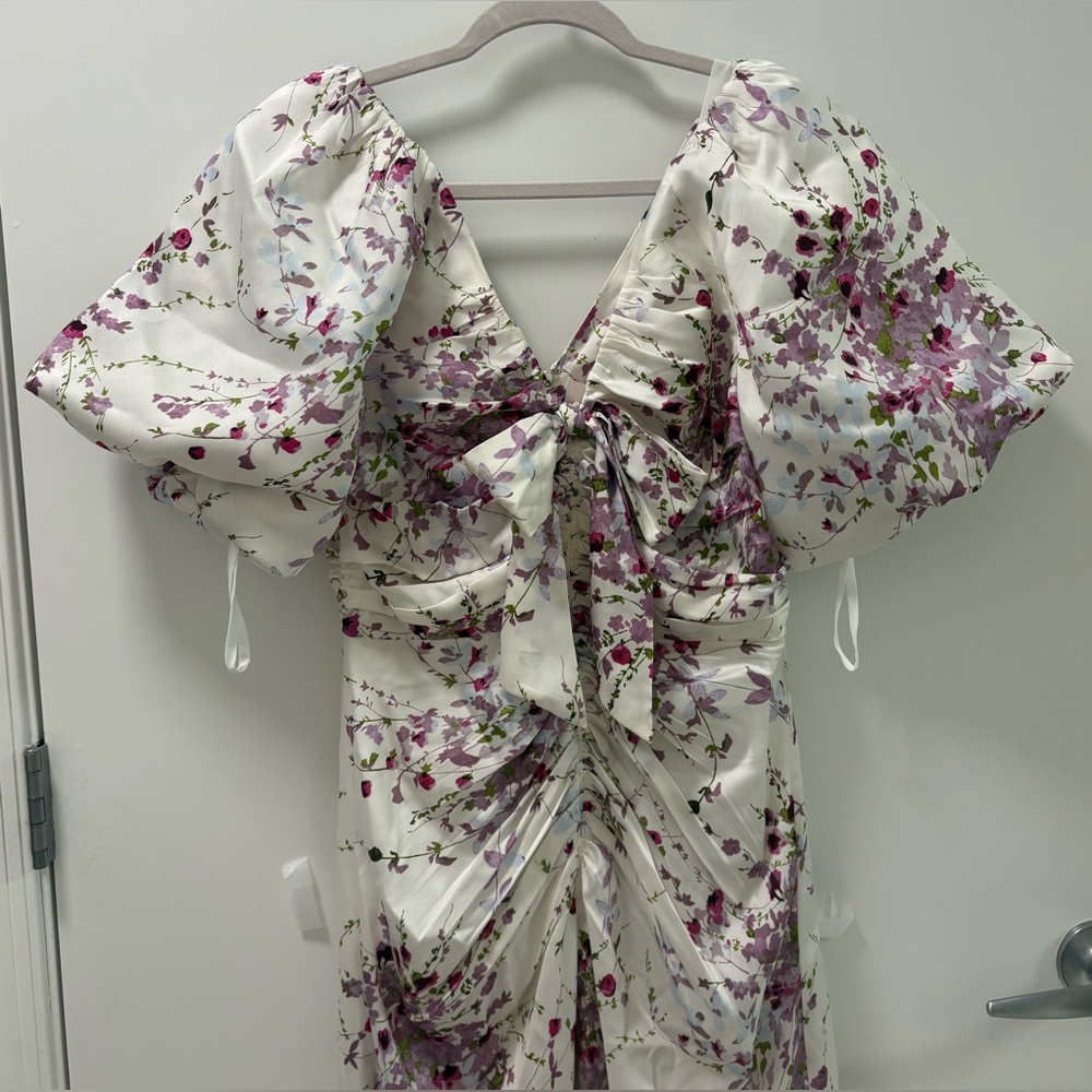 Cinq à Sept Brenton Puff-Sleeve Mid-Summer Bloom Dress Size 4 NWT - Picture 7 of 16